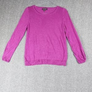 BANANA REPUBLIC WOMENS BRIGHT PURPLE SILK CASHMERE BLEND PULLOVER SWEATER SIZE S